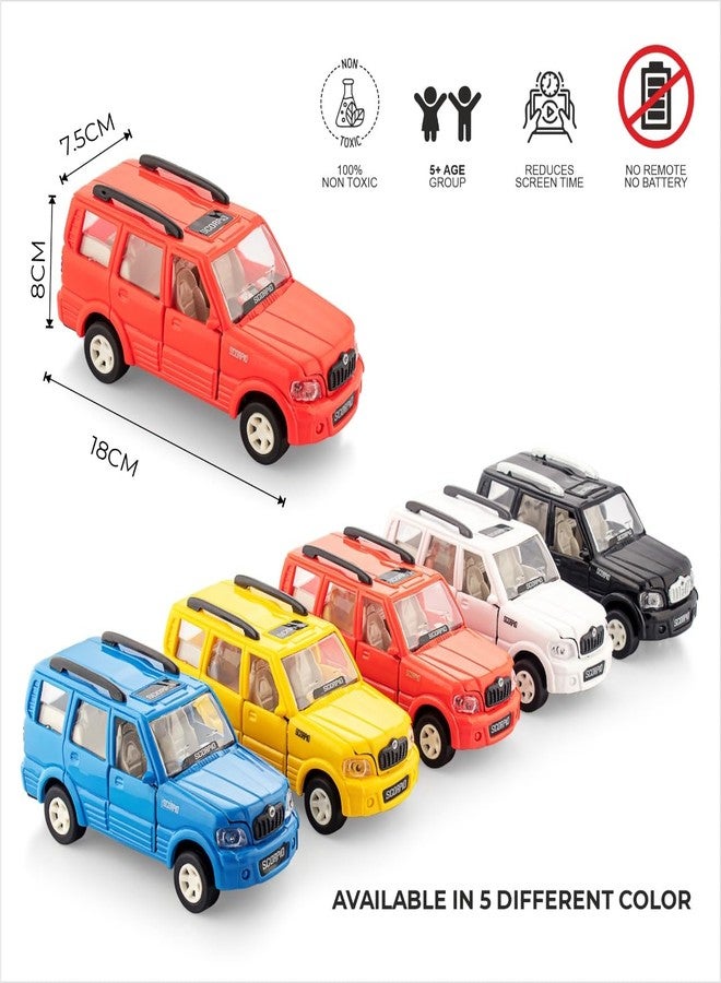 House crafts Pull Back Scorpio Toy CAR for Kids. | with Opening Doors and Hood Opening. | Miniature Scaled Models Toy CAR. (Colour May be White, red, Blue, Black) - Image 5